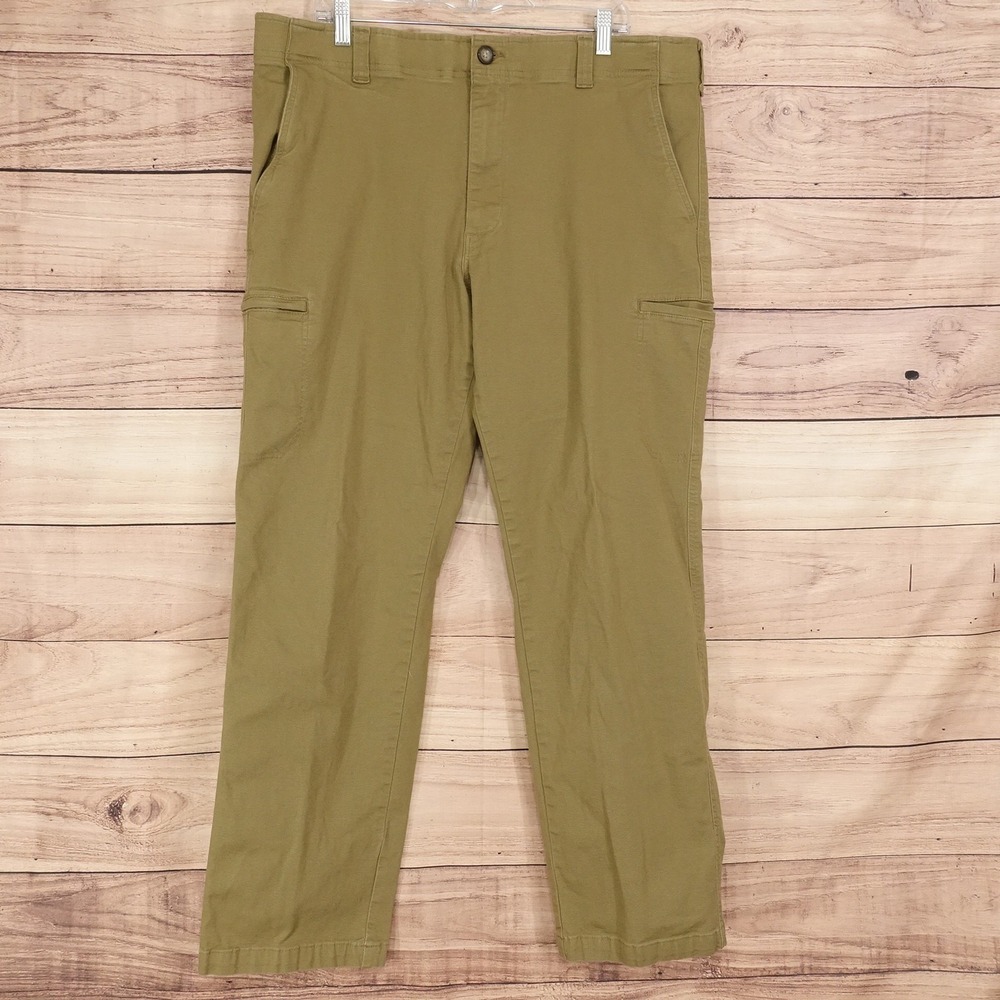 Lee Extreme Motion Pants Mens 40x32 Green Regular Straight Stretch Chino Casual